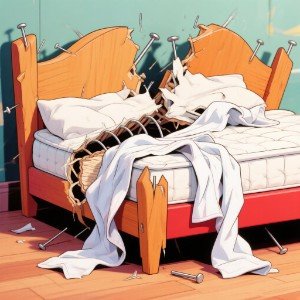 Mein Bett ist einfach eingekracht!