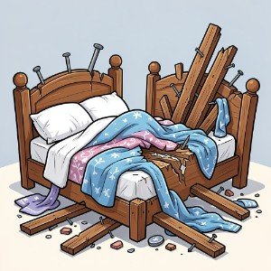 Mein Bett ist einfach eingekracht!