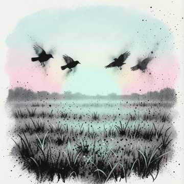 Куликово поле, вороны над зарёй