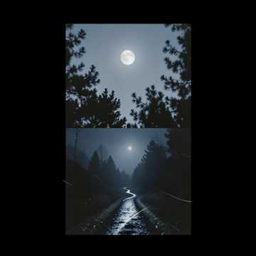 月明かりに照らされた夜