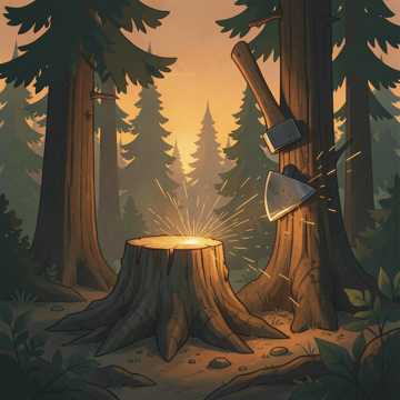 Ax on pine 2