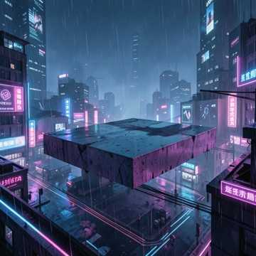 Бетонная глыба (кибер-урбанистический оттенок)